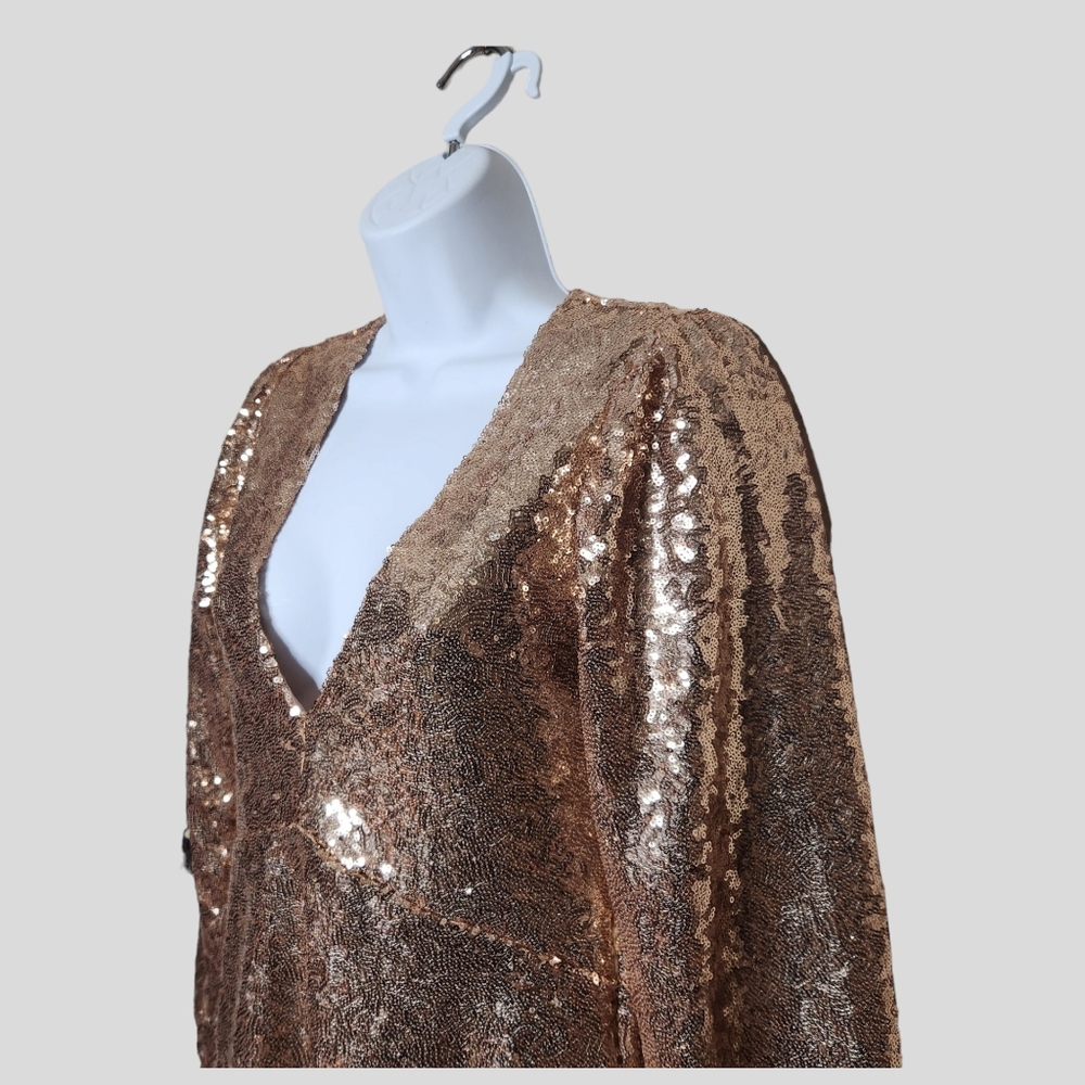 Divided H&M Gold Sequin Long Sleeve Dress - Picture 3 of 5